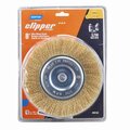 Tool Time 8 in. Clipper Coarse Crimped Wire Wheel Brush - Brass 3750 rpm TO3311903